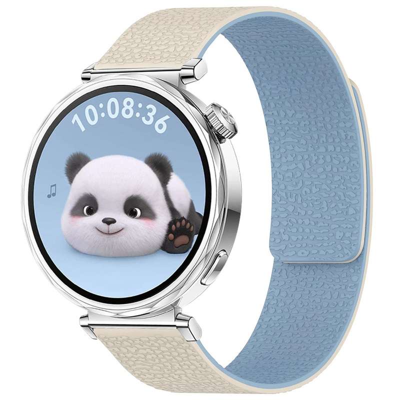 18mm xDfind Flat Head Litchi Texture Magnetic Silicone Watch Band(Grey)