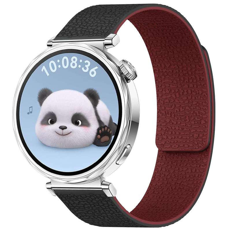 18mm xDfind Flat Head Litchi Texture Magnetic Silicone Watch Band(Grey)