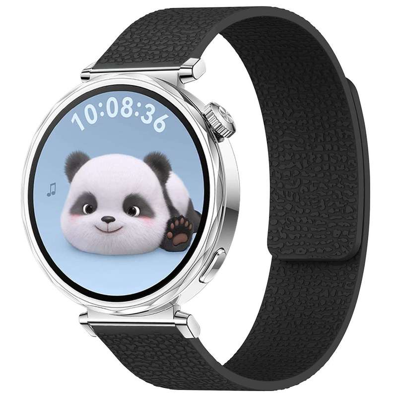 18mm xDfind Flat Head Litchi Texture Magnetic Silicone Watch Band(Grey)