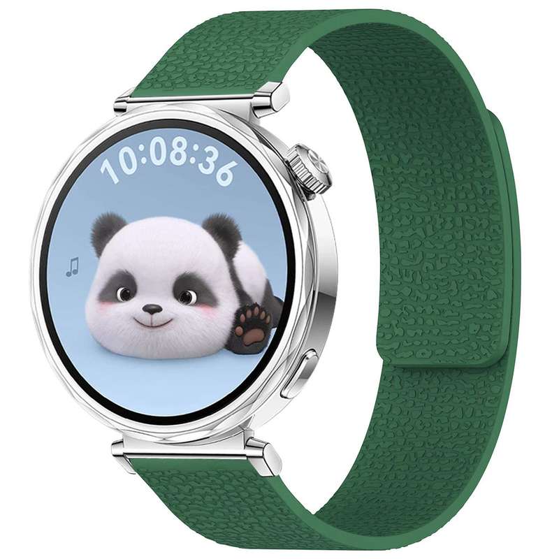 18mm xDfind Flat Head Litchi Texture Magnetic Silicone Watch Band(Grey)