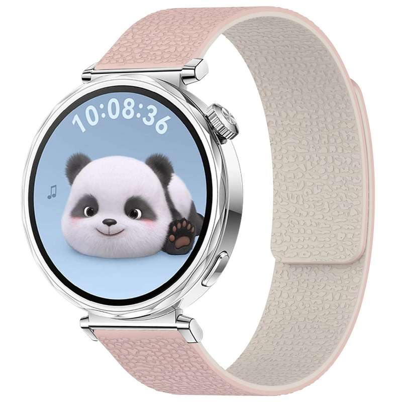 18mm xDfind Flat Head Litchi Texture Magnetic Silicone Watch Band(Grey)