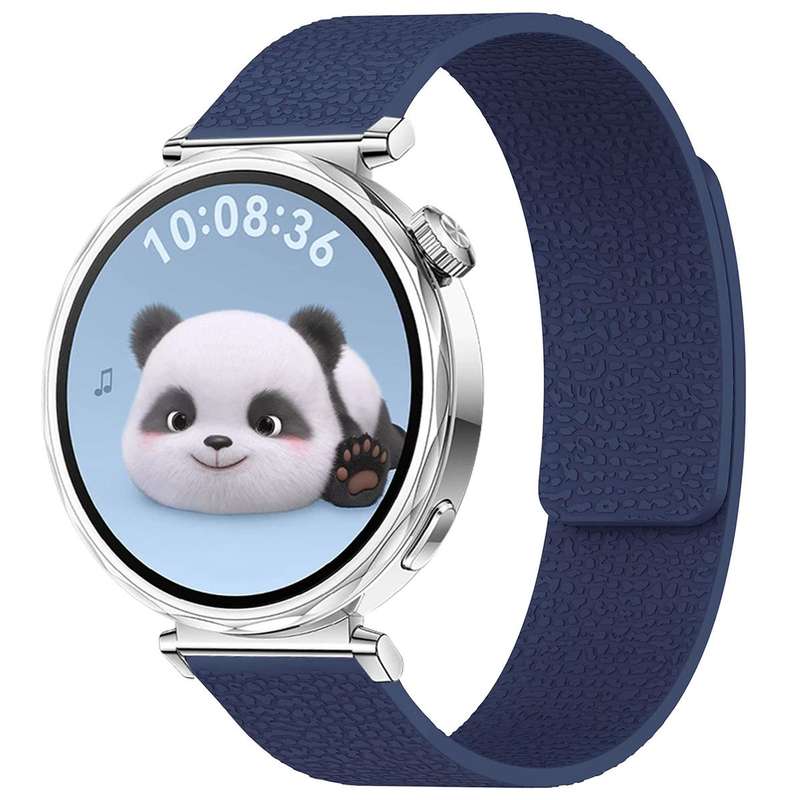 18mm xDfind Flat Head Litchi Texture Magnetic Silicone Watch Band(Grey)