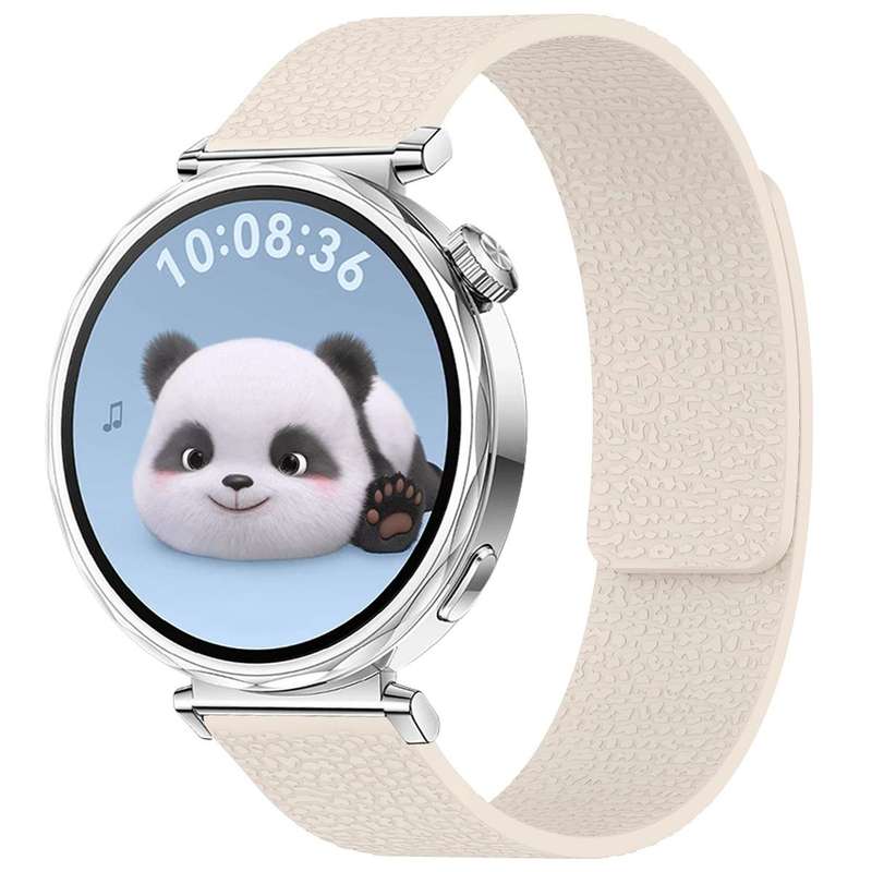 18mm xDfind Flat Head Litchi Texture Magnetic Silicone Watch Band(Grey)
