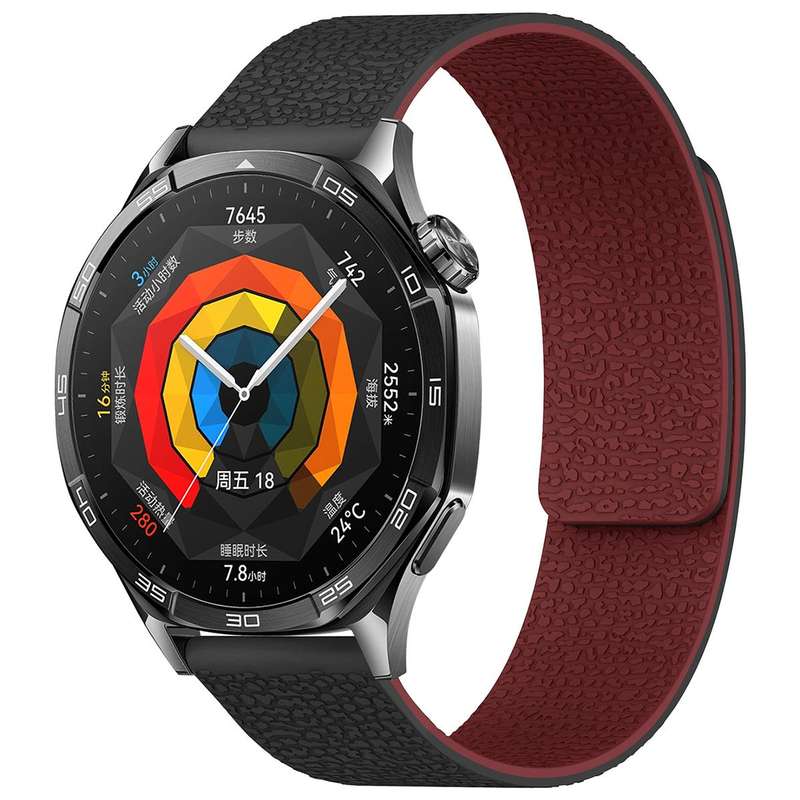 20mm xDfind Flat Head Litchi Texture Magnetic Silicone Watch Band(Grey)