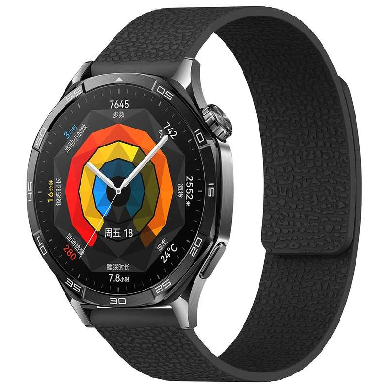 20mm xDfind Flat Head Litchi Texture Magnetic Silicone Watch Band(Grey)