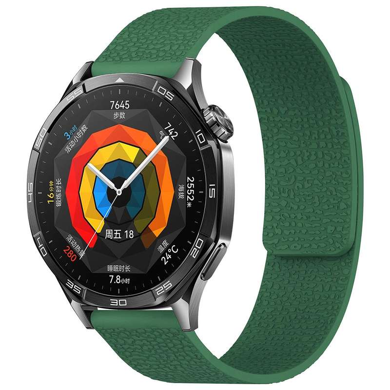 20mm xDfind Flat Head Litchi Texture Magnetic Silicone Watch Band(Grey)