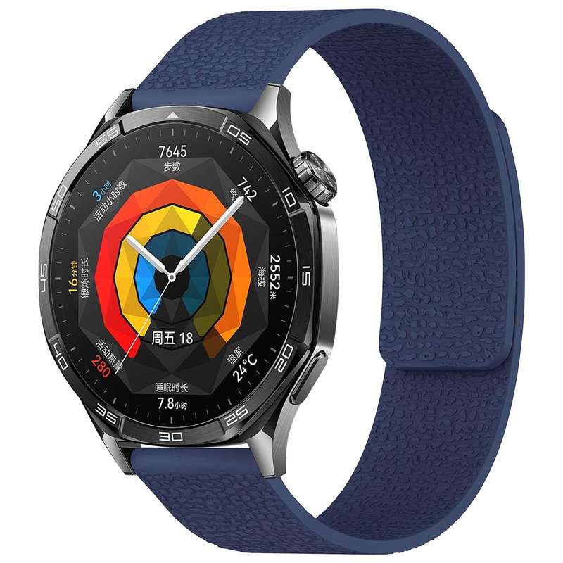20mm xDfind Flat Head Litchi Texture Magnetic Silicone Watch Band(Grey)