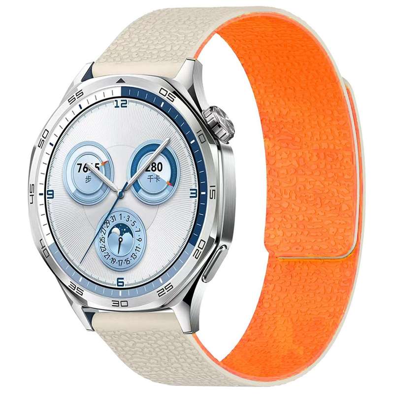 20mm xDfind Flat Head Litchi Texture Magnetic Silicone Watch Band(Grey)