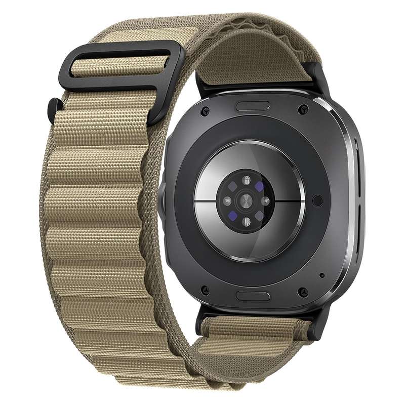For Samsung Galaxy Watch Ultra 47mm xDfind Black Buckle Loop Nylon Watch Band(Midnight Blue)
