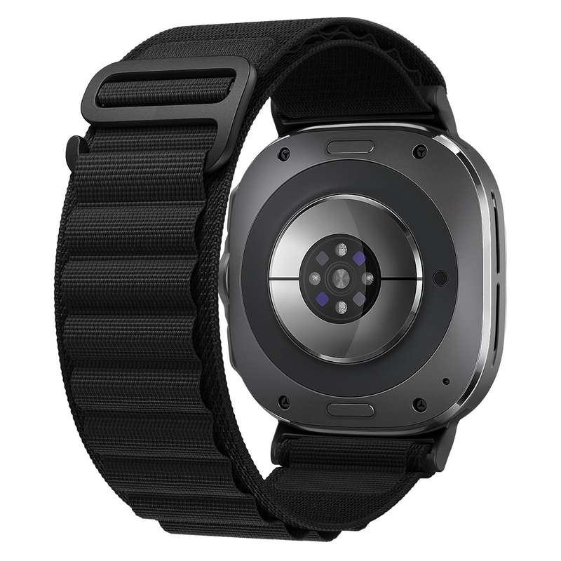 For Samsung Galaxy Watch Ultra 47mm xDfind Black Buckle Loop Nylon Watch Band(Midnight Blue)