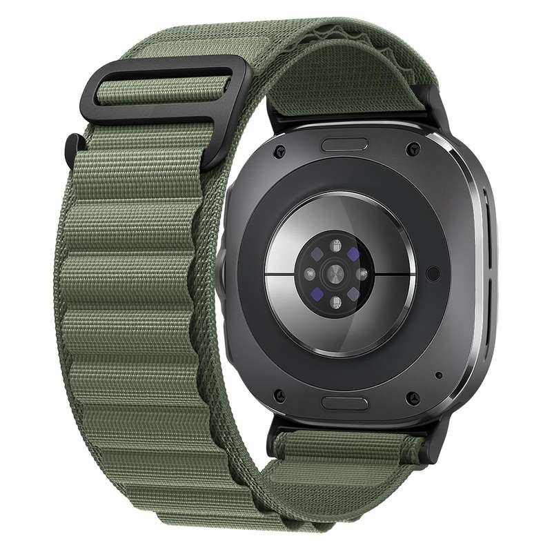 For Samsung Galaxy Watch Ultra 47mm xDfind Black Buckle Loop Nylon Watch Band(Midnight Blue)
