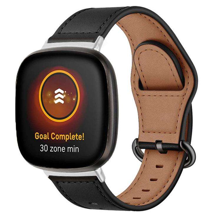 For Fitbit Versa 3 / 4 / Sense 2 Classic Buckle Genuine Leather Watch Band(Chocolate Color)