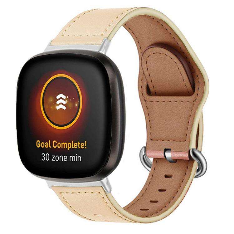 For Fitbit Versa 3 / 4 / Sense 2 Classic Buckle Genuine Leather Watch Band(Chocolate Color)