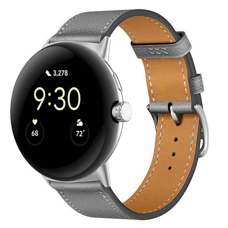 For Google Pixel Watch 3 45mm Fashionable Genuine Leather Watch Band(Brown)