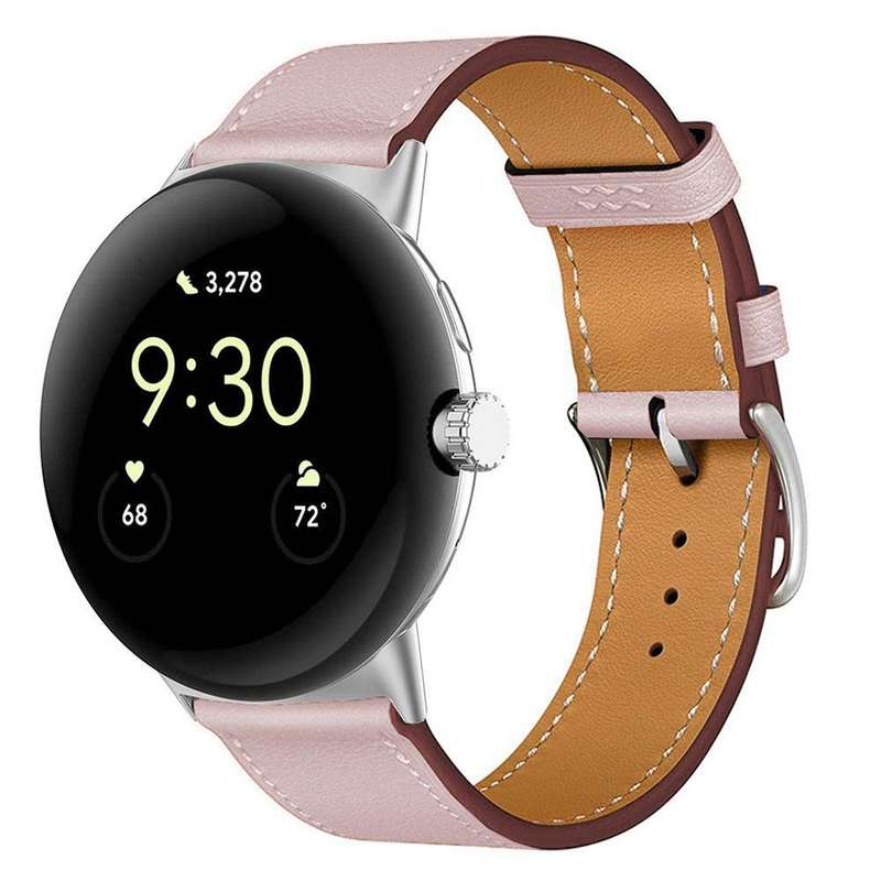 For Google Pixel Watch 3 45mm Fashionable Genuine Leather Watch Band(Brown)
