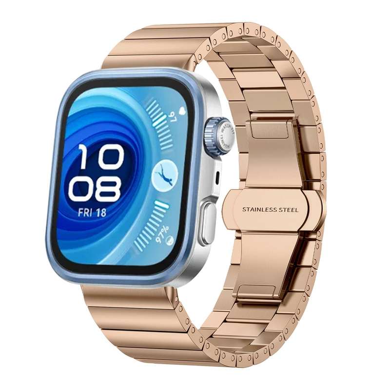For Huawei Watch Fit 4 / 4 Pro / 3 Bamboo Stainless Steel Watch Band(Black)