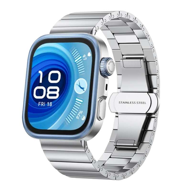 For Huawei Watch Fit 4 / 4 Pro / 3 Bamboo Stainless Steel Watch Band(Black)