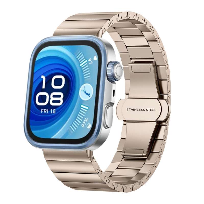 For Huawei Watch Fit 4 / 4 Pro / 3 Bamboo Stainless Steel Watch Band(Black)