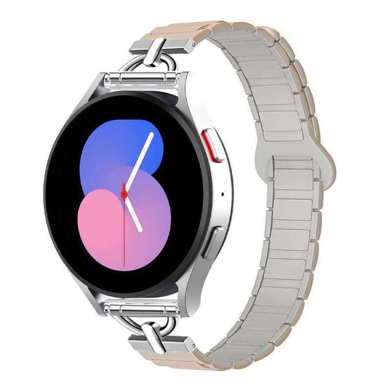 20mm D-shaped Tri-beads Magnetic Silicone Watch Band(Smoky Purple Wine Red)