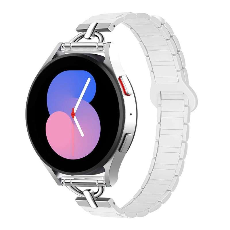 20mm D-shaped Tri-beads Magnetic Silicone Watch Band(Smoky Purple Wine Red)