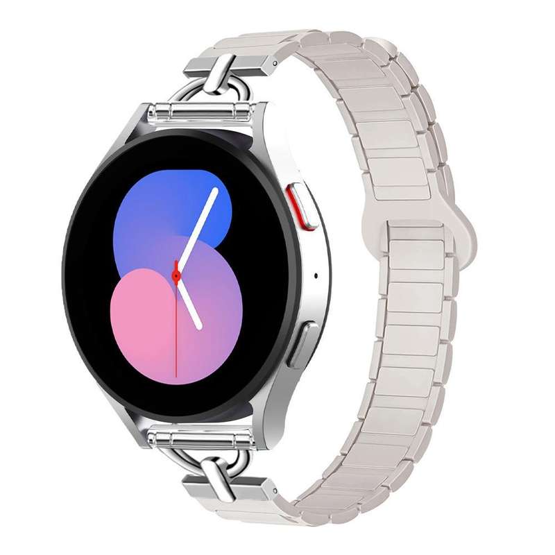 20mm D-shaped Tri-beads Magnetic Silicone Watch Band(Smoky Purple Wine Red)