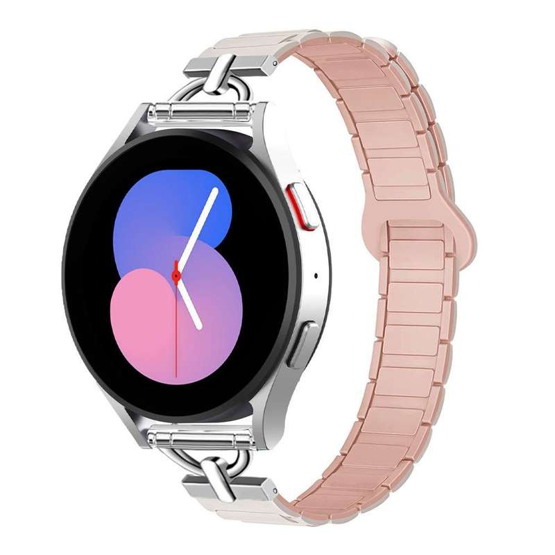 20mm D-shaped Tri-beads Magnetic Silicone Watch Band(Smoky Purple Wine Red)
