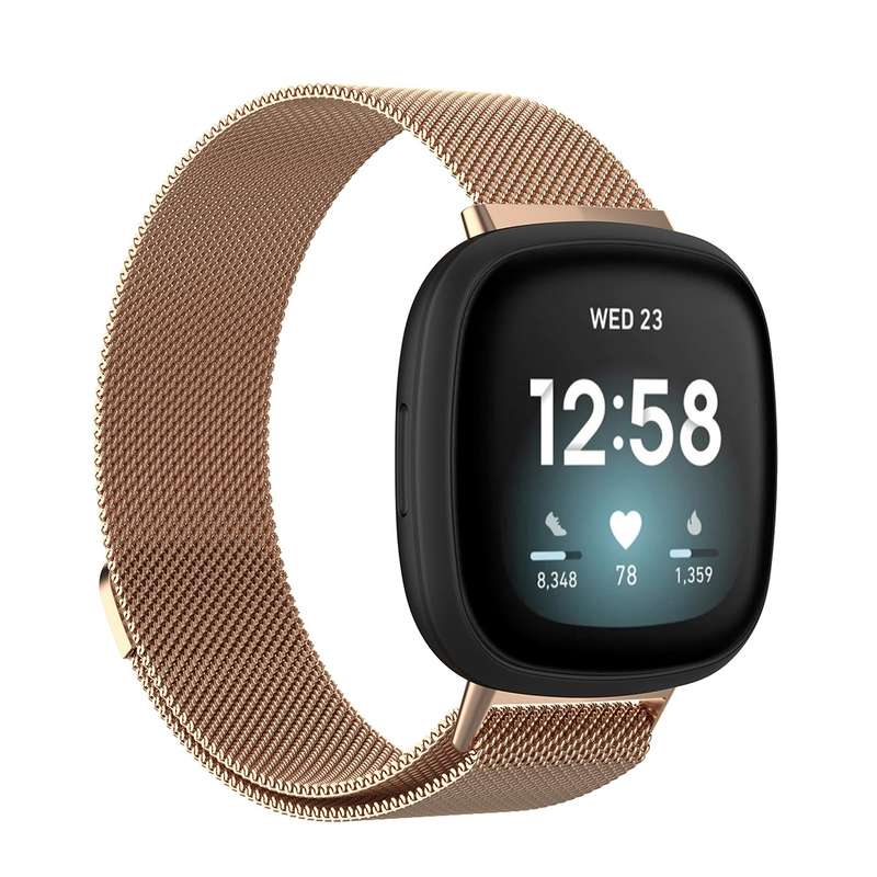 For Fitbit Versa 3 / Fitbit Magnetic Milano Watch Band, Size:Small Code(Rose Pink)