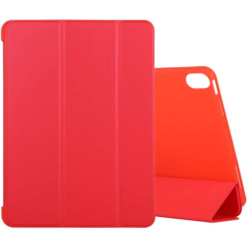 For iPad Air 2022 / 2020 10.9 Silicone 3-Folding Full Coverage Leather Case(Dark Blue)