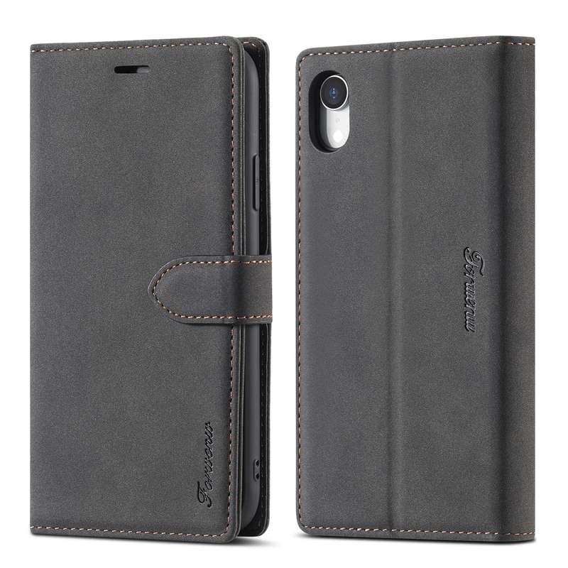 For iPhone XR Forwenw F1 Series Matte Strong Magnetism Horizontal Flip Leather Case with Holder & Ca