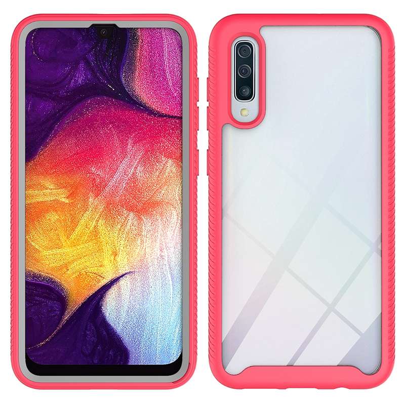 For Samsung Galaxy A50 Starry Sky Solid Color Series Shockproof PC + TPU Protective Case(Black)
