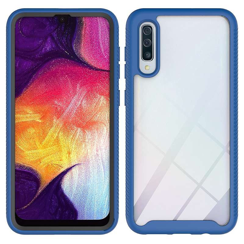 For Samsung Galaxy A50 Starry Sky Solid Color Series Shockproof PC + TPU Protective Case(Black)