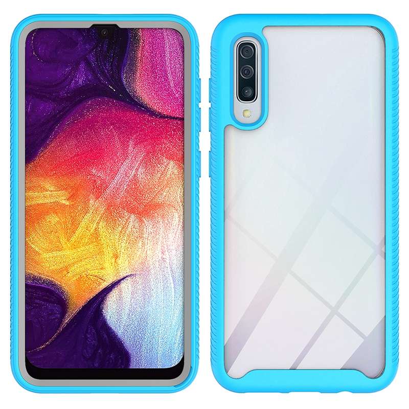 For Samsung Galaxy A50 Starry Sky Solid Color Series Shockproof PC + TPU Protective Case(Black)