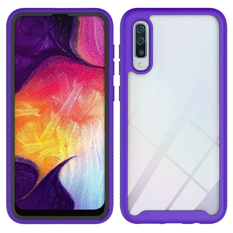For Samsung Galaxy A50 Starry Sky Solid Color Series Shockproof PC + TPU Protective Case(Black)