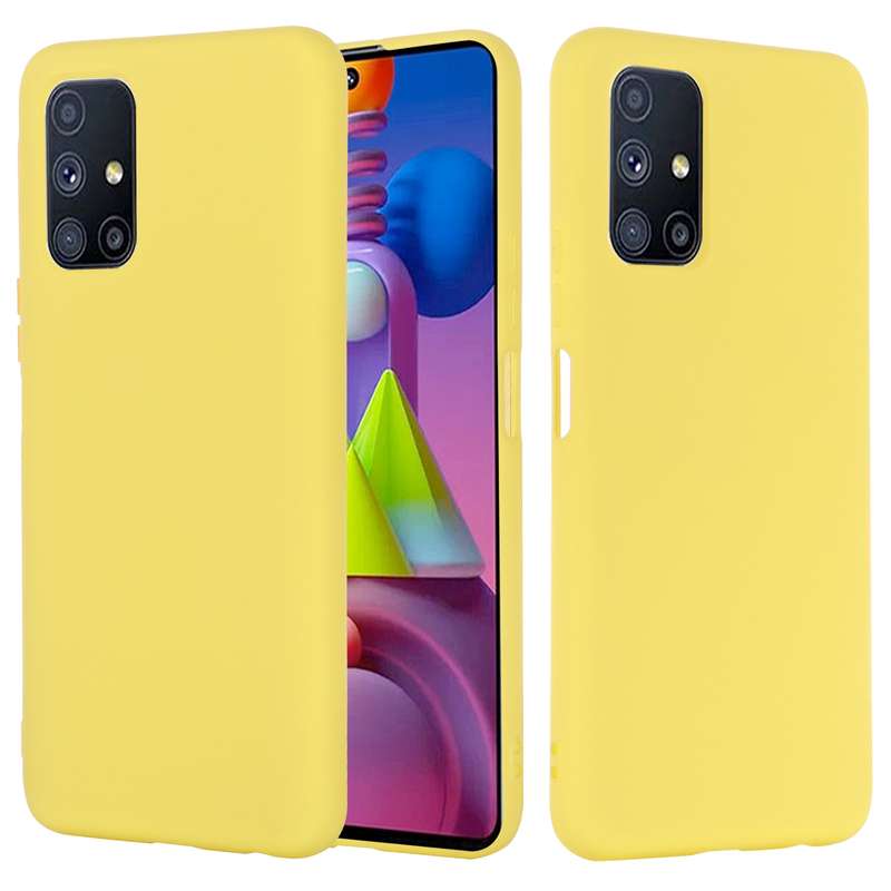 For Samsung Galaxy M51 (Indian Version) Pure Color Liquid Silicone Shockproof Full Coverage Case(Bla