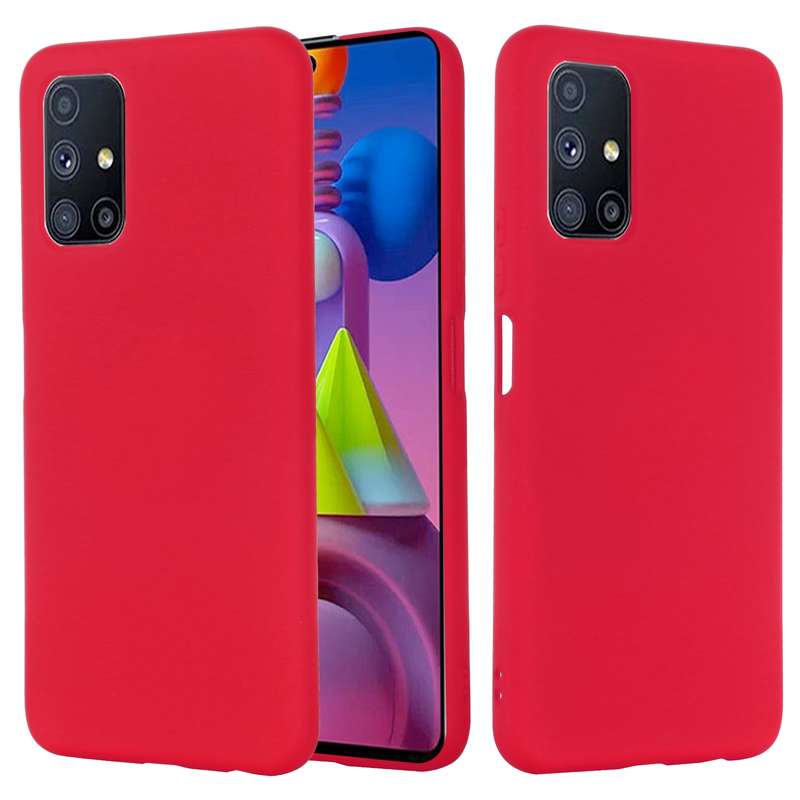 For Samsung Galaxy M51 (Indian Version) Pure Color Liquid Silicone Shockproof Full Coverage Case(Bla