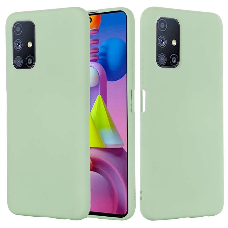 For Samsung Galaxy M51 (Indian Version) Pure Color Liquid Silicone Shockproof Full Coverage Case(Bla