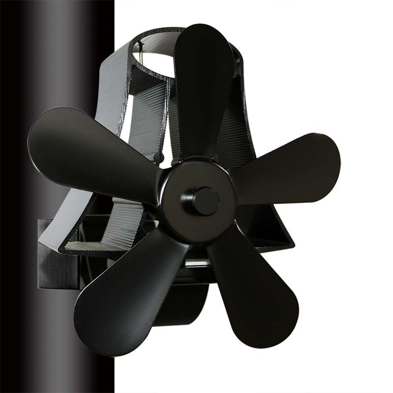 YL-106 5-Blade High Temperature Aluminum Heat Powered Fireplace Stove Fan(Silver)
