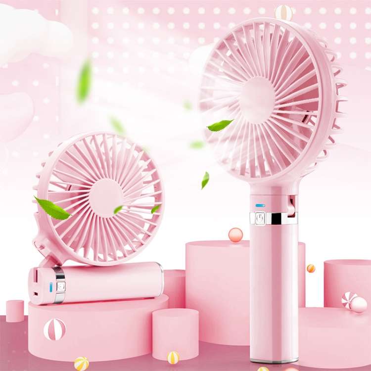 S2 Portable Foldable Handheld Electric Fan, with 3 Speed Control & Night Light (White)