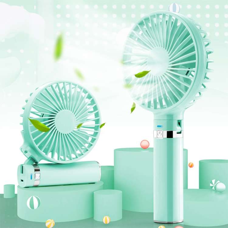 S2 Portable Foldable Handheld Electric Fan, with 3 Speed Control & Night Light (White)
