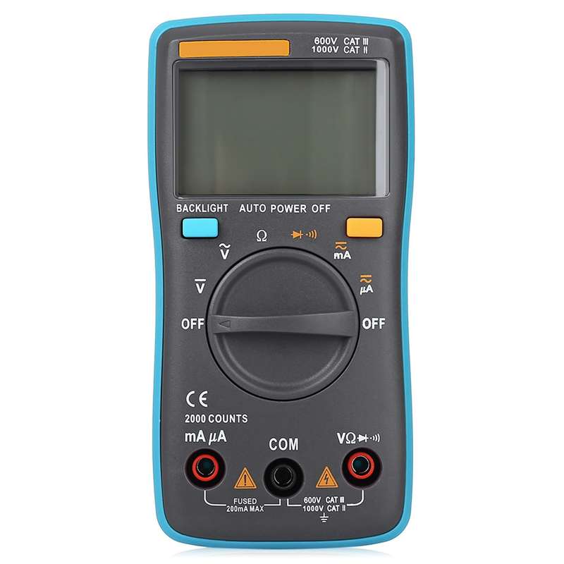 ZT98 CAT III 600V Portable Digital Multimeter 2000 Counts Back-light AC / DC Current Voltage Tester