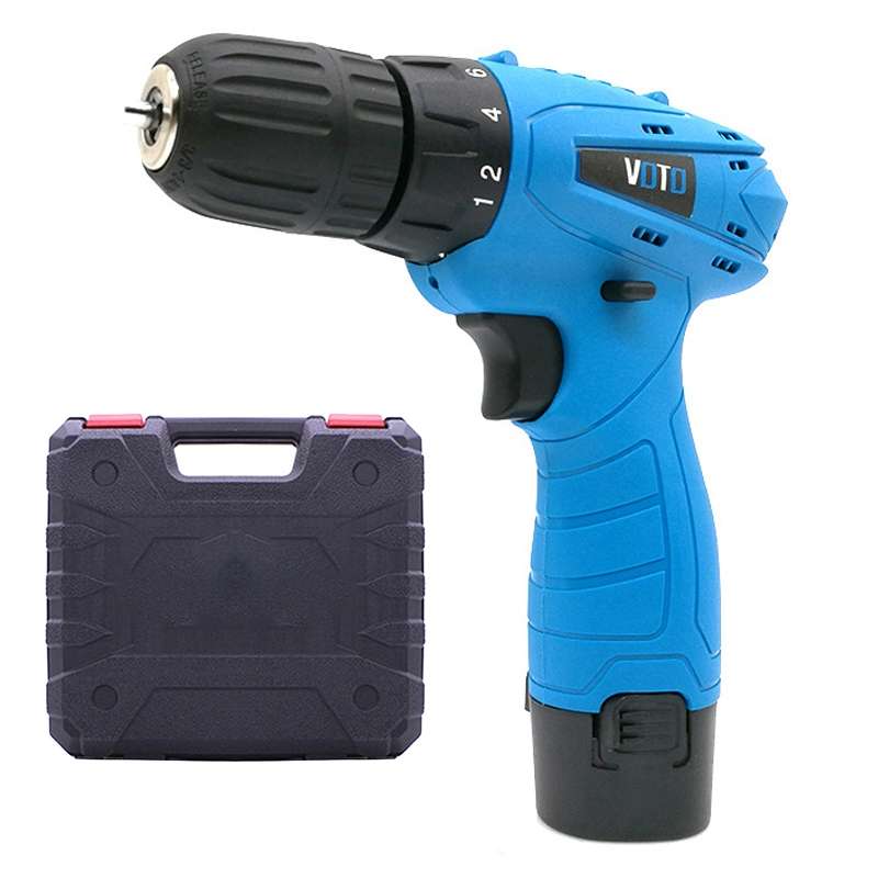 VOTO 12V Stepless Speed Regulation Rechargeable Hand Drill Set Electric Drill Power Tools with LED L