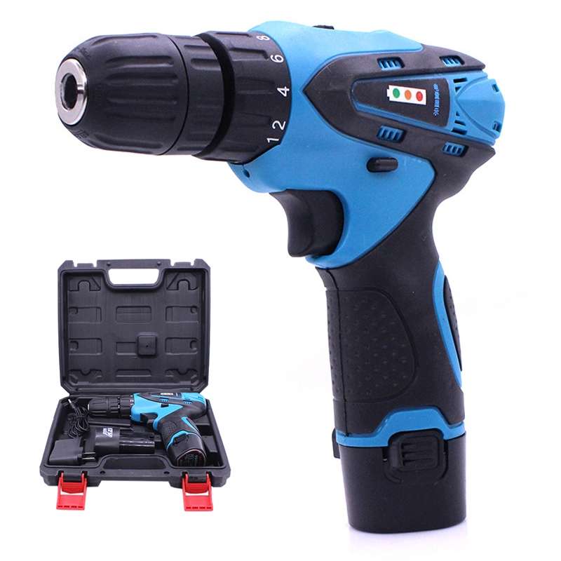 VOTO 12V Stepless Speed Regulation Rechargeable Hand Drill Set Electric Drill Power Tools with LED L