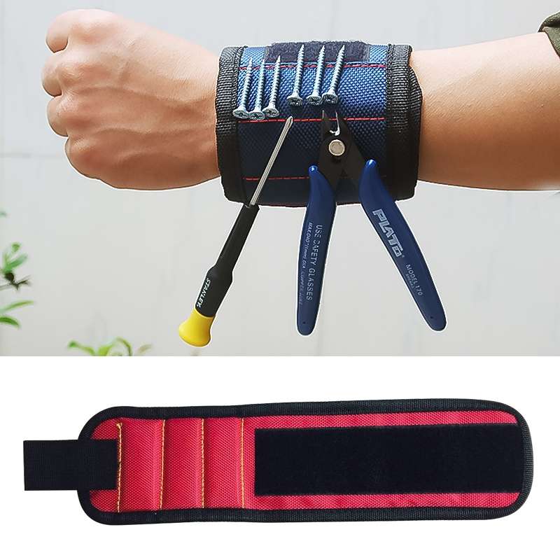 1680D Oxford Cloth Pocket Magnetic Wristband Storage Pockets Tool(Yellow)