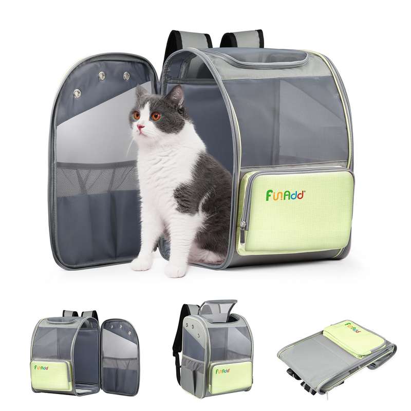 FUNADD Fold Breathable Pet Backpack Outdoor Shoulders Cat Bag(Yellow)