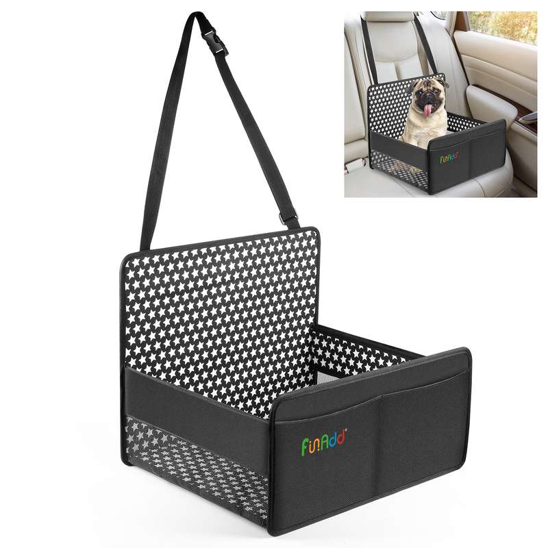 FunAdd Breathable and Foldable Pet Dog Car Basket Anti-dirty Waterproof Pad (Black)
