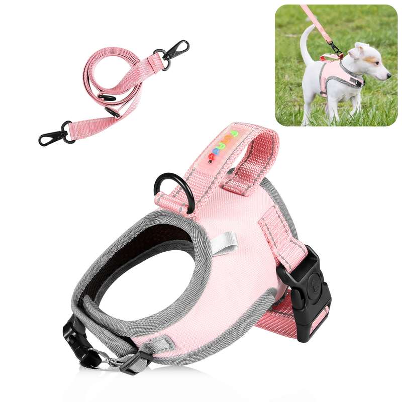 FunAdd Traction Rope Reflective Breathable Nylon Pet Vest Dog Harness, Size: S (Grey)