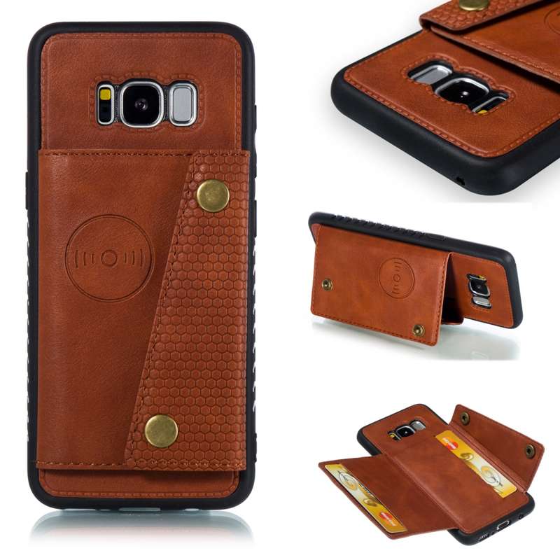 Leather Protective Case For Galaxy S8(Brown)