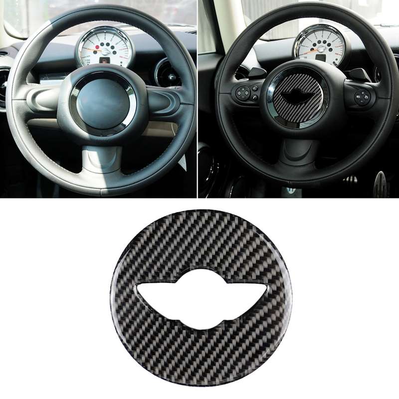 Car Steering Wheel F Chassis Logo Carbon Fiber Decorative Sticker for BMW Mini Cooper F55 / F56 / F6