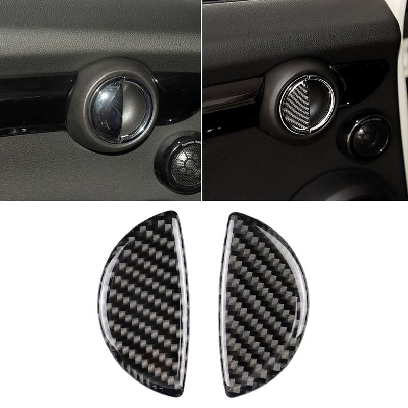 2 PCS R / F Universal Car Door Handle Carbon Fiber Decorative Sticker for BMW Mini R55 / R56 / R60 /