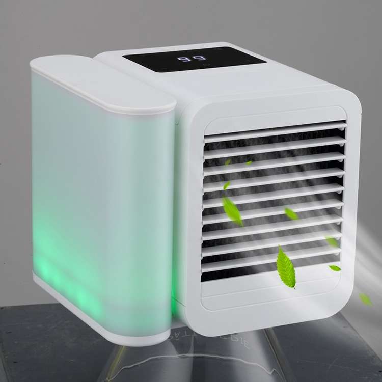 3 in 1 Refrigeration + Humidification + Purification Air Cooler Desktop Cooling Fan with Colorful Li